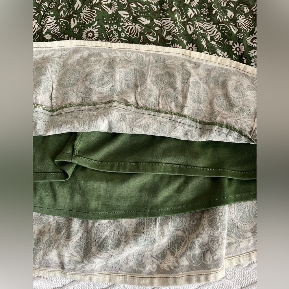 Sincerely Jules Olive Green Floral Dress Adjustable Straps, Lined Size Jrs. XL - Picture 15 of 16